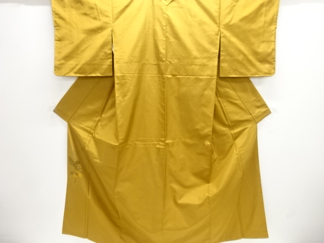 JAPANESE KIMONO / UNUSED TSUKESAGE KIMONO / SILK / HAND WOVEN TSUMUGI / FLOWERS